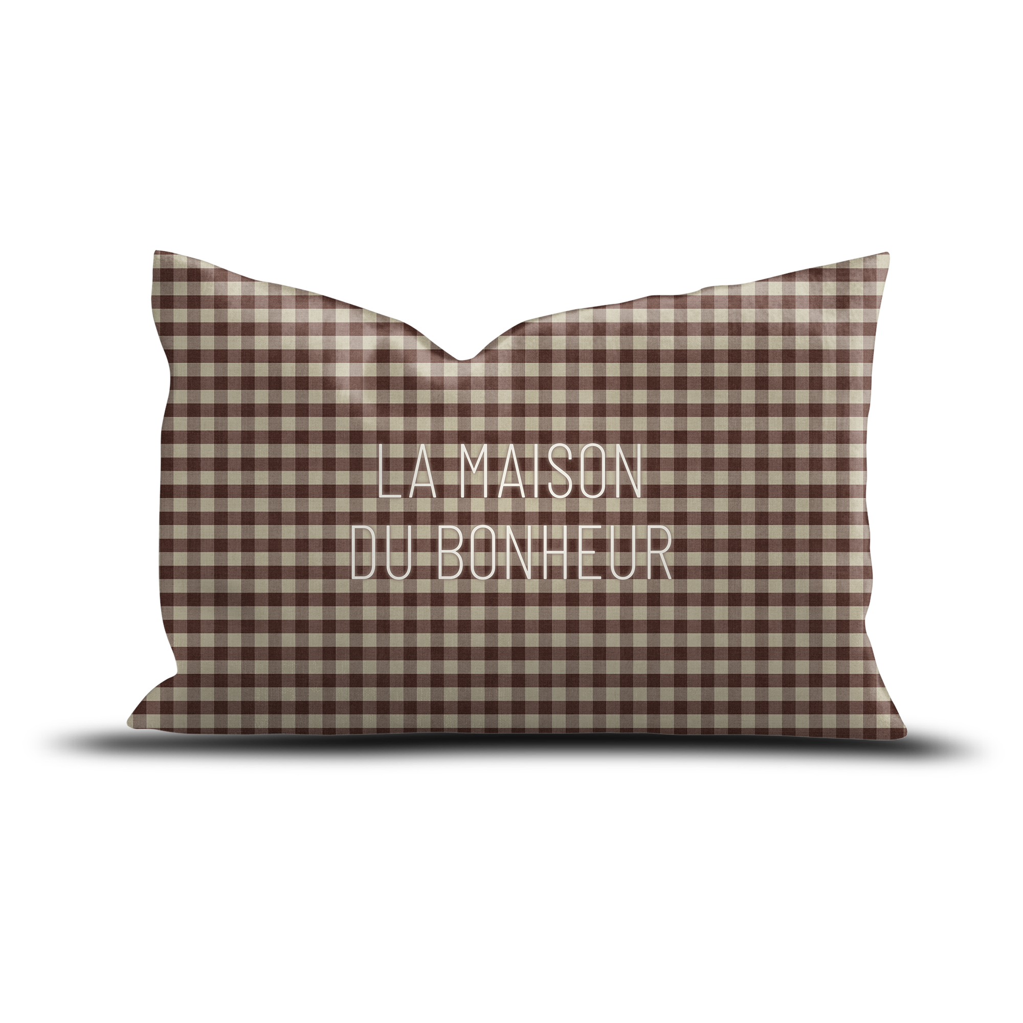 Coussin velours Maison du Bonheur