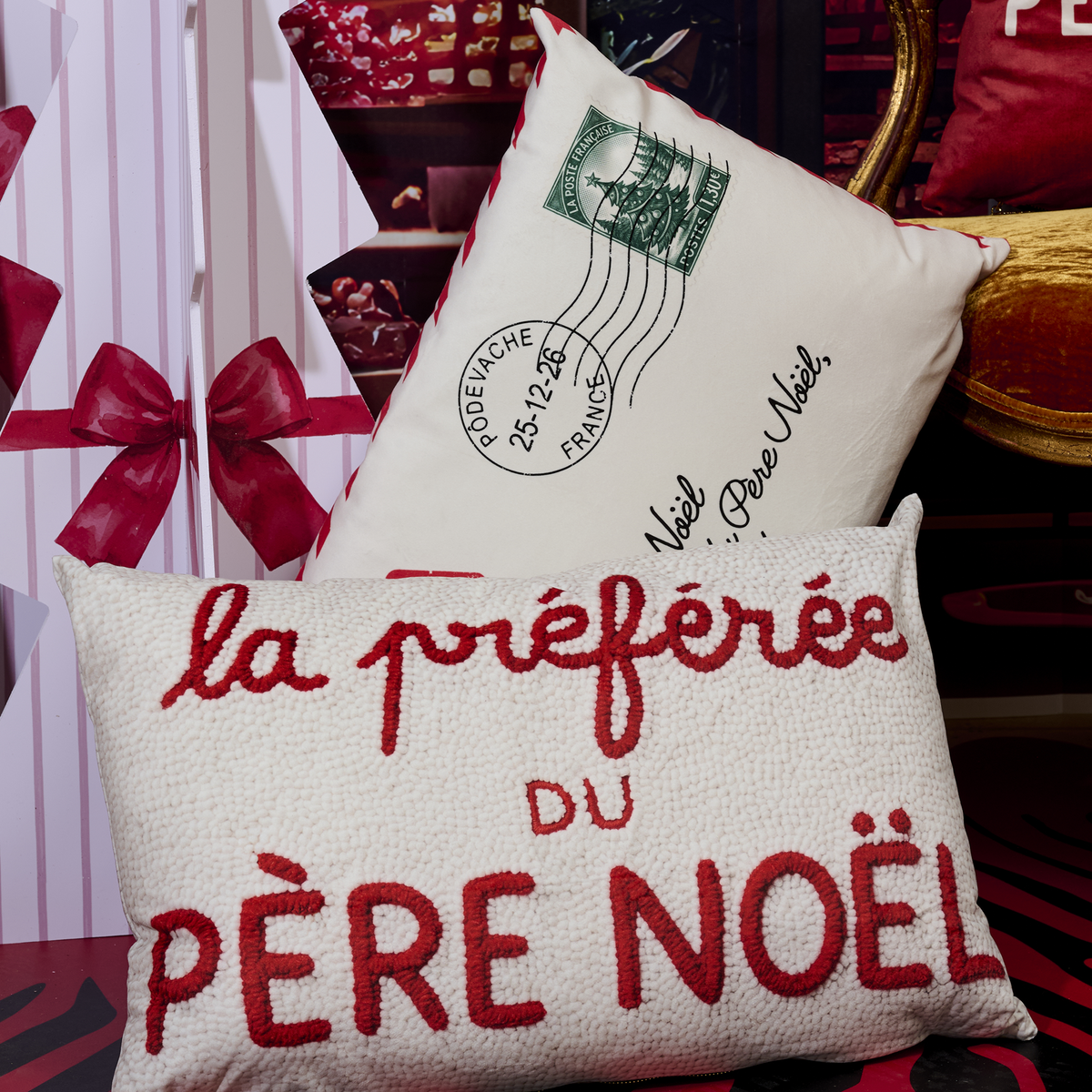 Coussin velours  Préférée de Noël