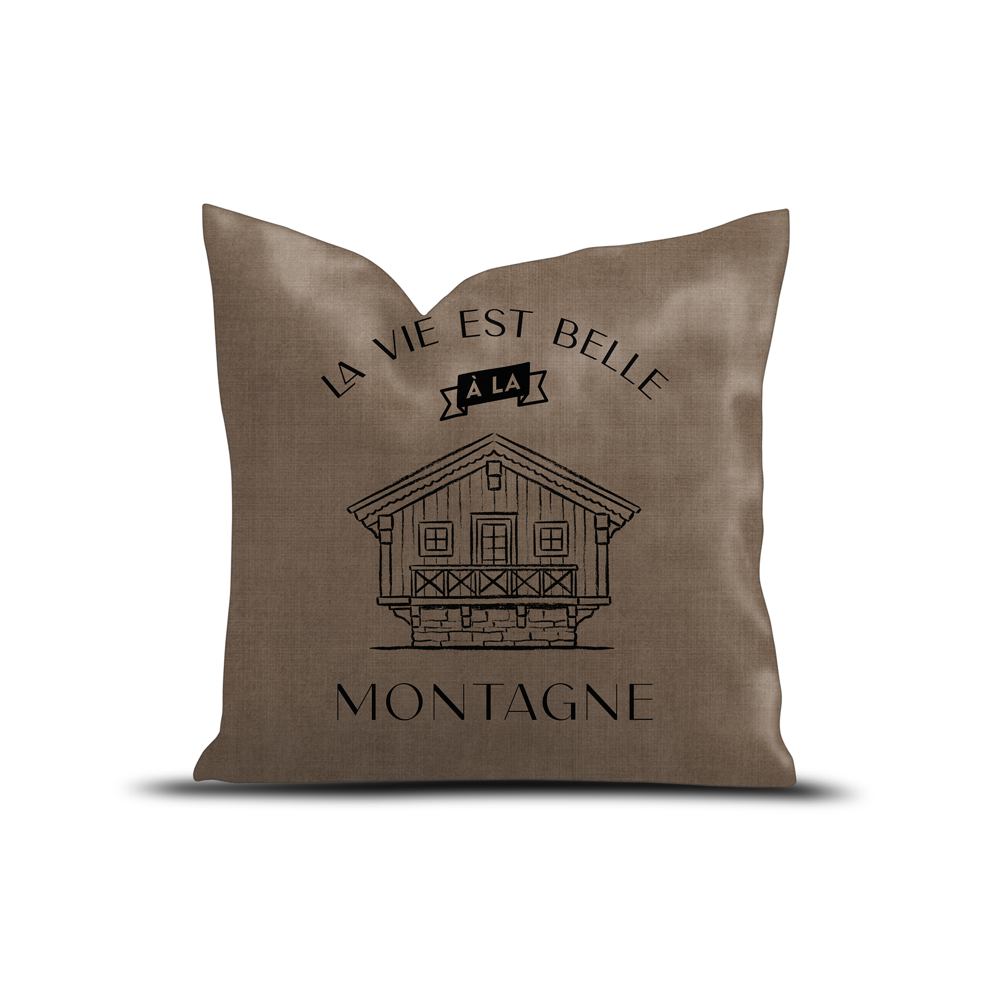 Coussin Velours Belle Vie Montagne