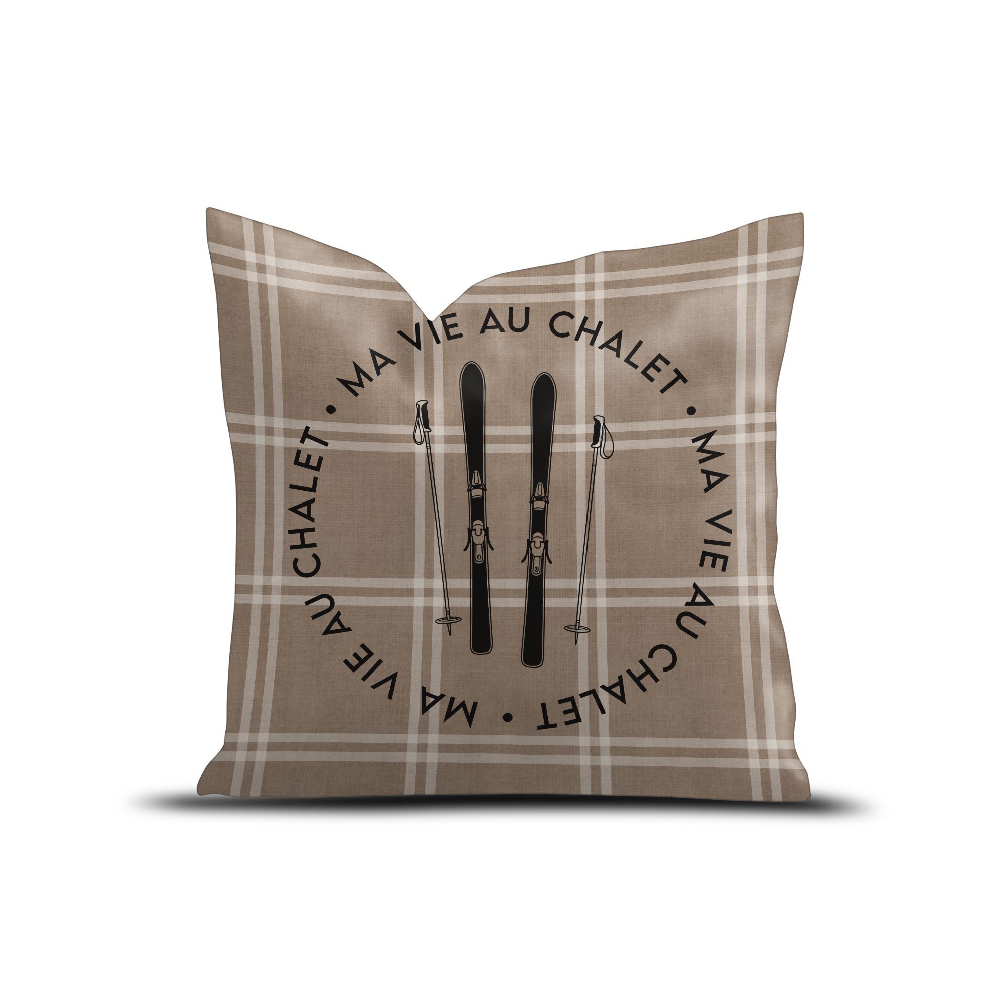 Coussin Velours Vie au Chalet