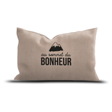 Coussin en velours — modèle Sommet Bonheur