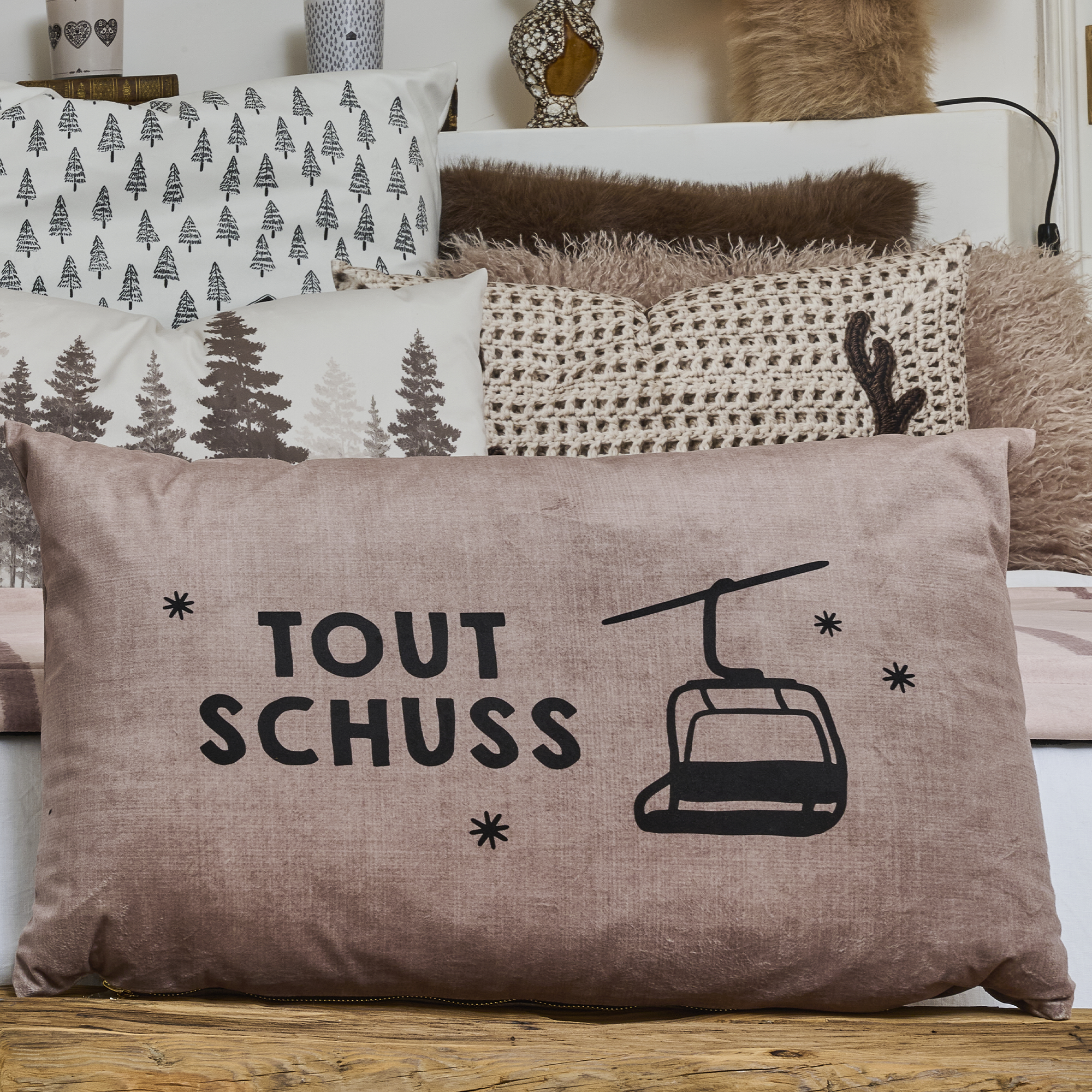 Coussin Velours Tout Schuss