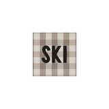 Dessous de verre en vinyle carré — modèle Ski Tartan