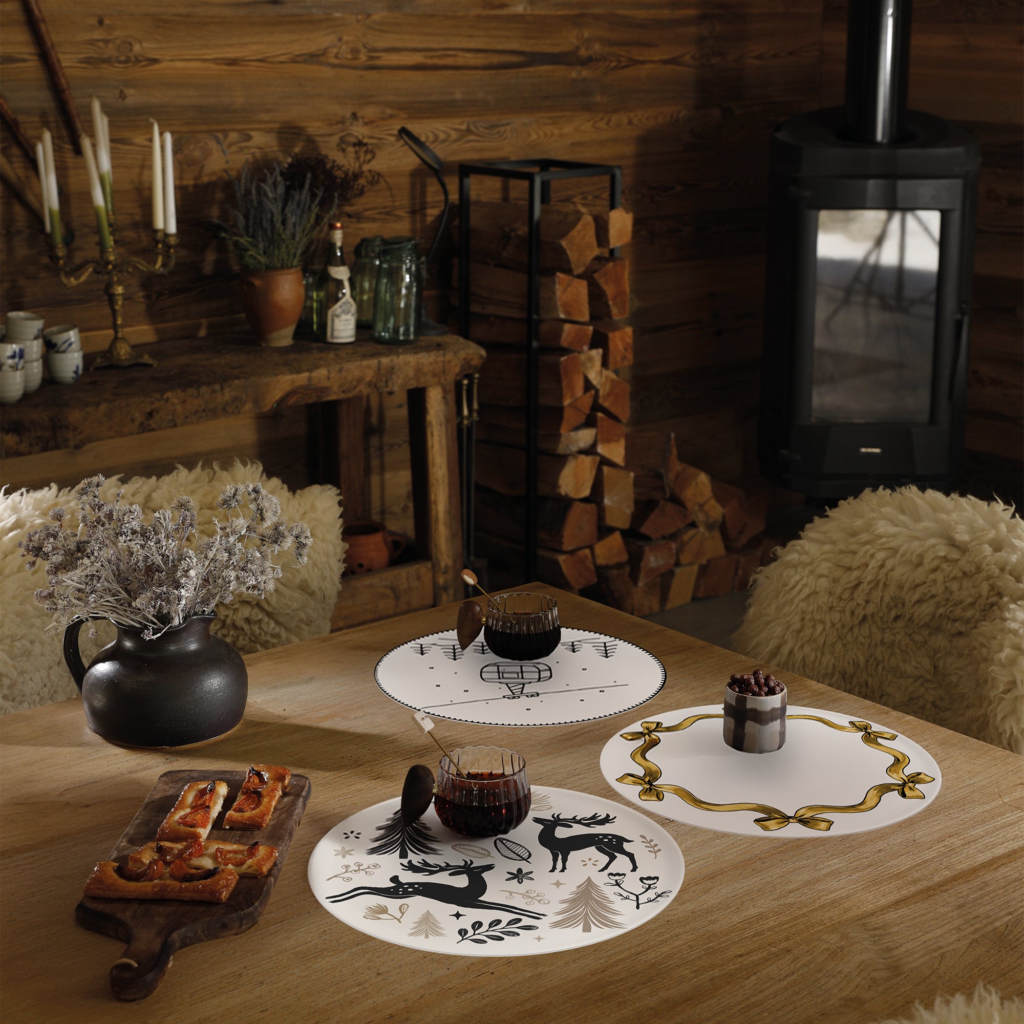 Set De Table Vinyle Téléski Neige