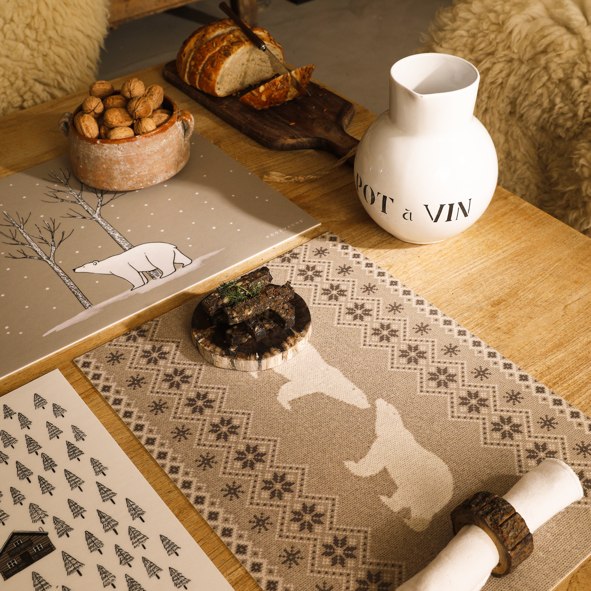 Ski panel vinyl placemat
