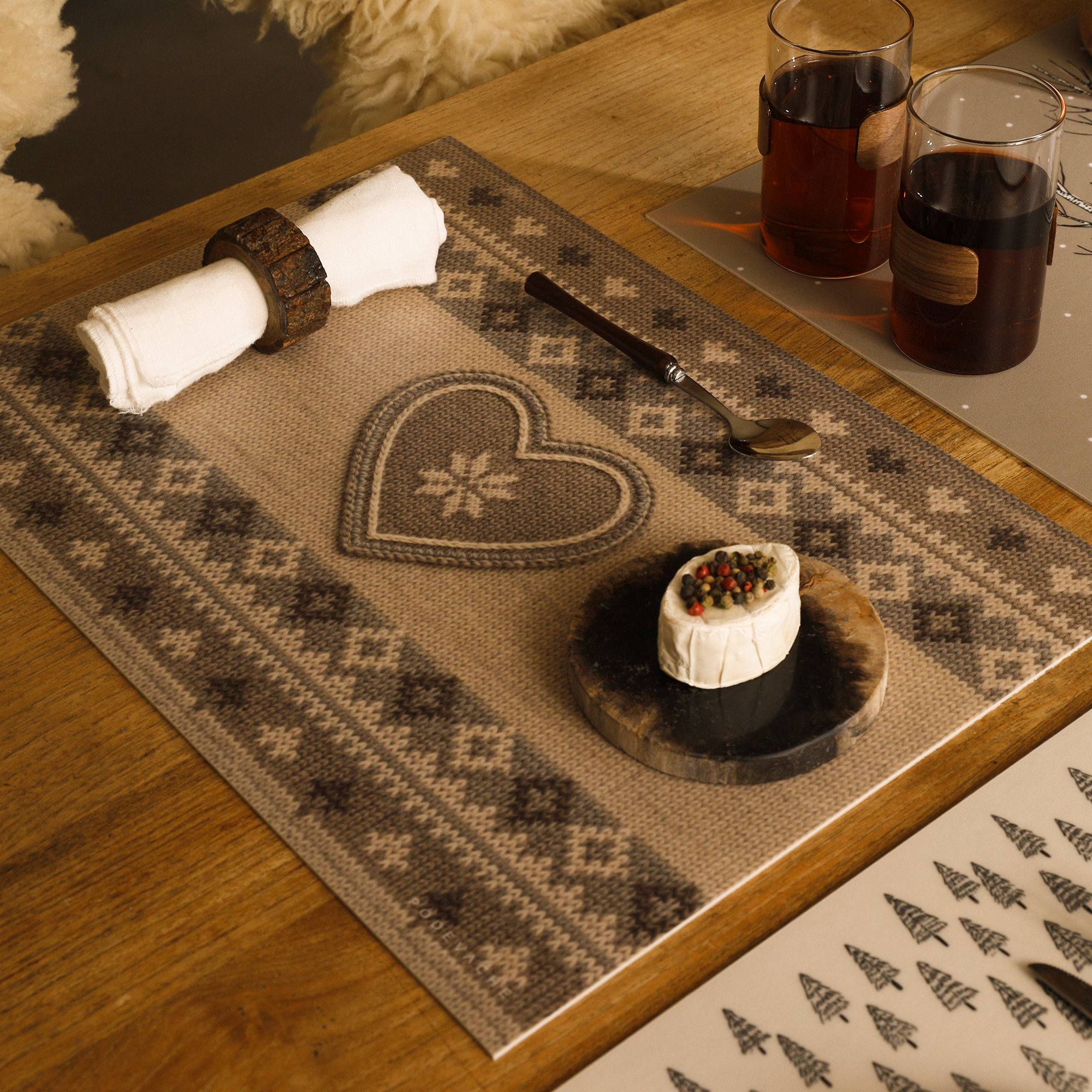 Ski panel vinyl placemat