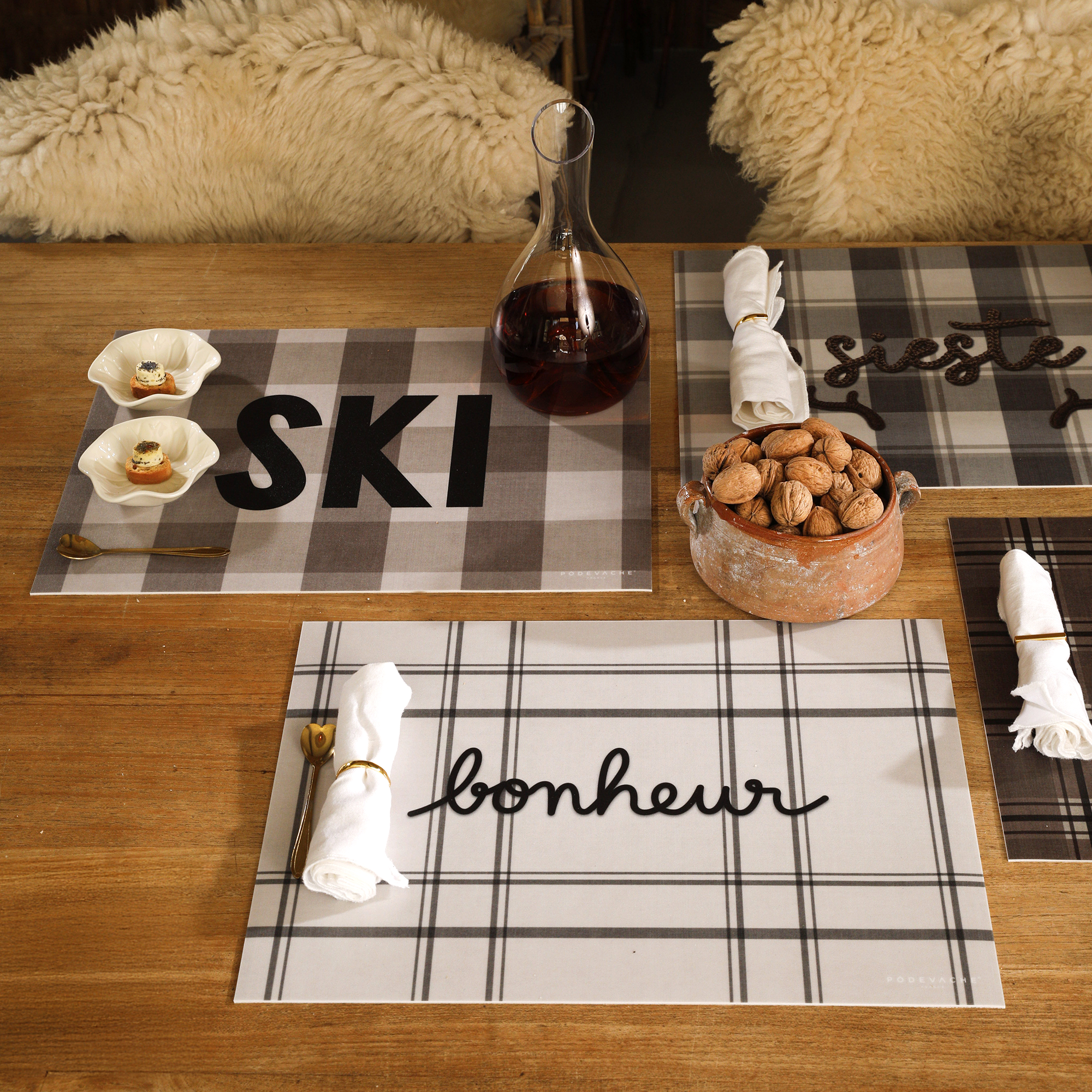 Ski panel vinyl placemat