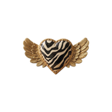 Dessous de verre en vinyle — modèle Gold Heart Zebra