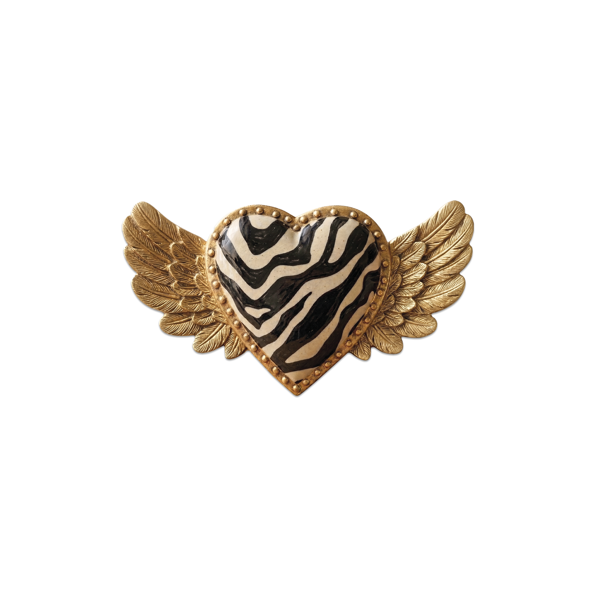 Lot de 6 dessous de verre Vinyle Gold Heart Zebra
