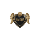 Dessous de verre en vinyle — modèle Gold Heart Amour