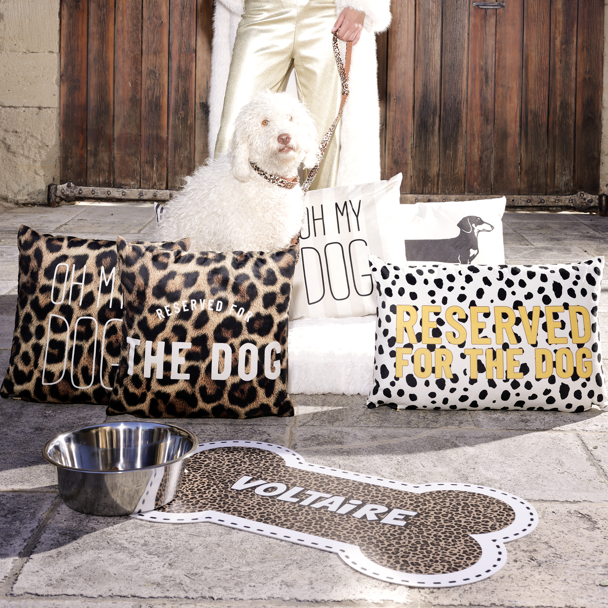 Coussin velours Reserved for the Dog
