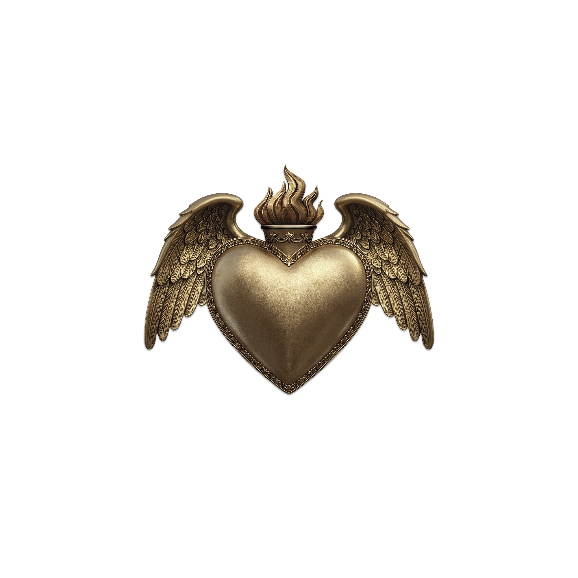 Lot de 6 dessous de verre Vinyle Metal Heart Wings