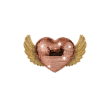 Lot de 6 dessous de verre Vinyle Disco Heart Wings