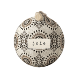 Set de table en vinyle rond — modèle Boule Joie, décor de Noël