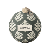 Set de table en vinyle rond — modèle Boule Amour, décor de Noël