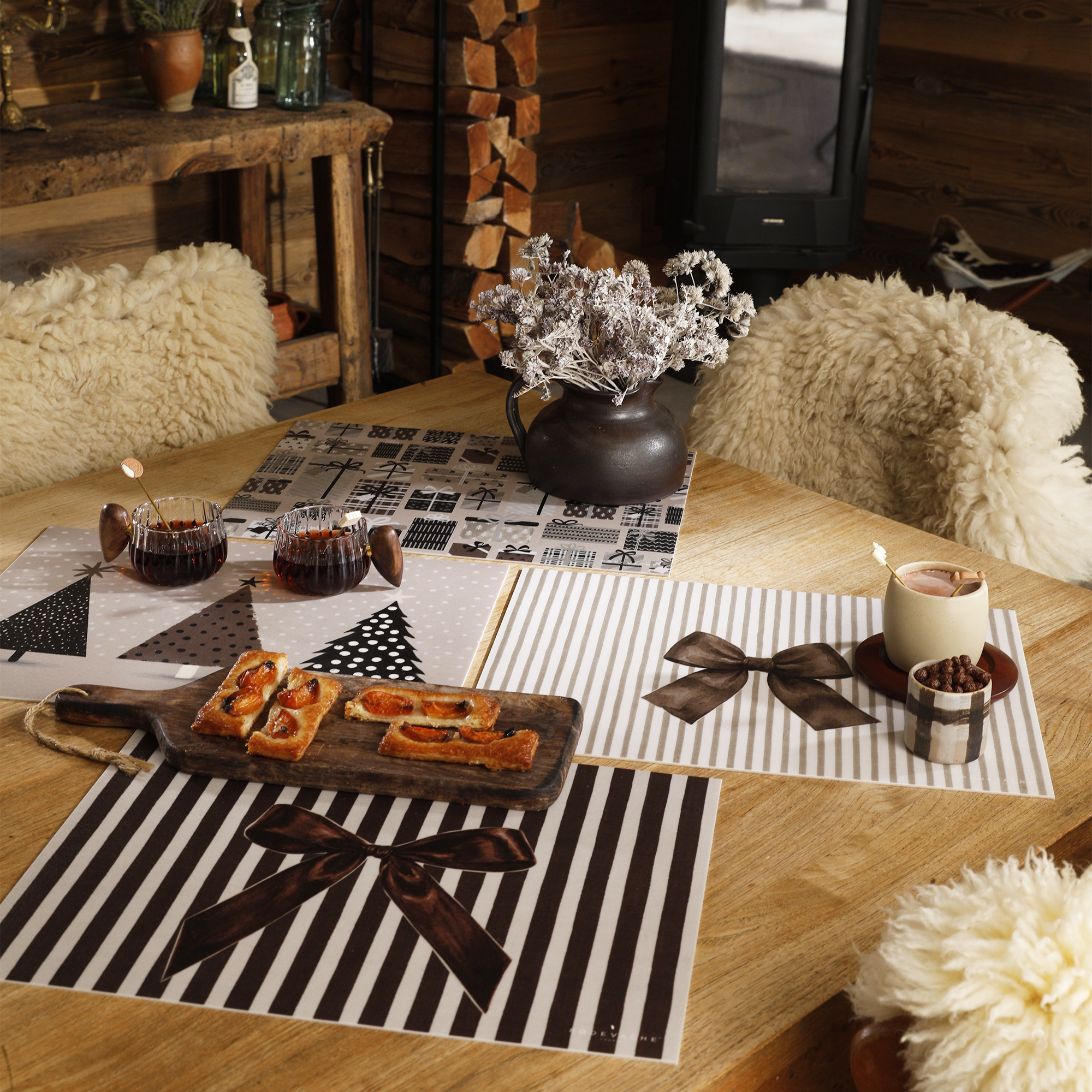 Set De Table Vinyle Snow Trees