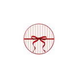 Dessous de verre en vinyle rond — modèle Stripes Knot, décor de Noël