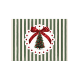 Set de table rectangulaire — modèle Christmas Stripes Green, décor de Noël
