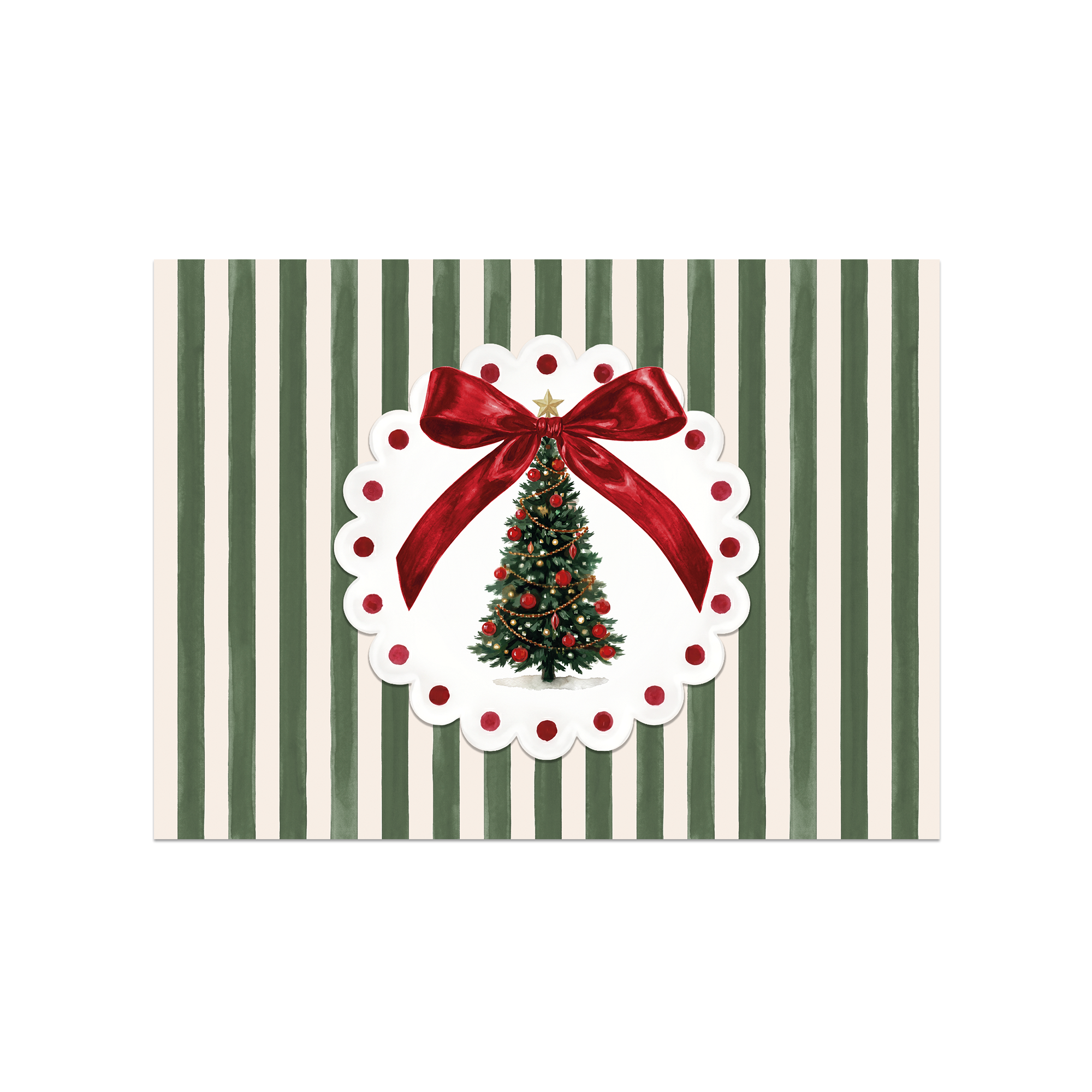 Set De Table Vinyle Christmas Stripes Green