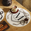 Set de table vinyle personnalisé Ruban Beige