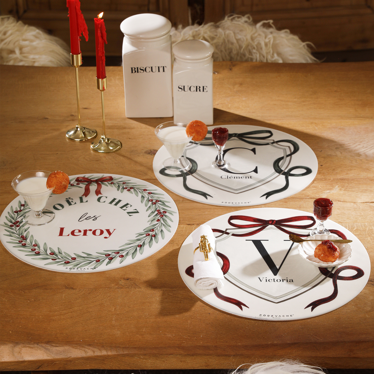Set de table vinyle personnalisé Ruban Vert