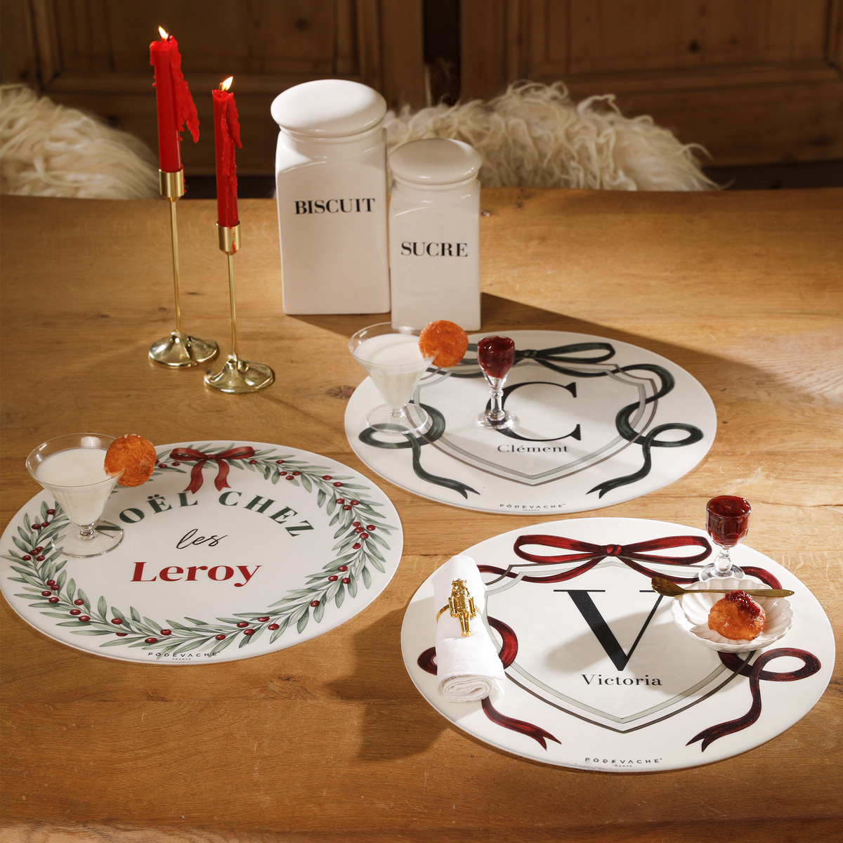 Set de table vinyle personnalisé Ruban Rouge