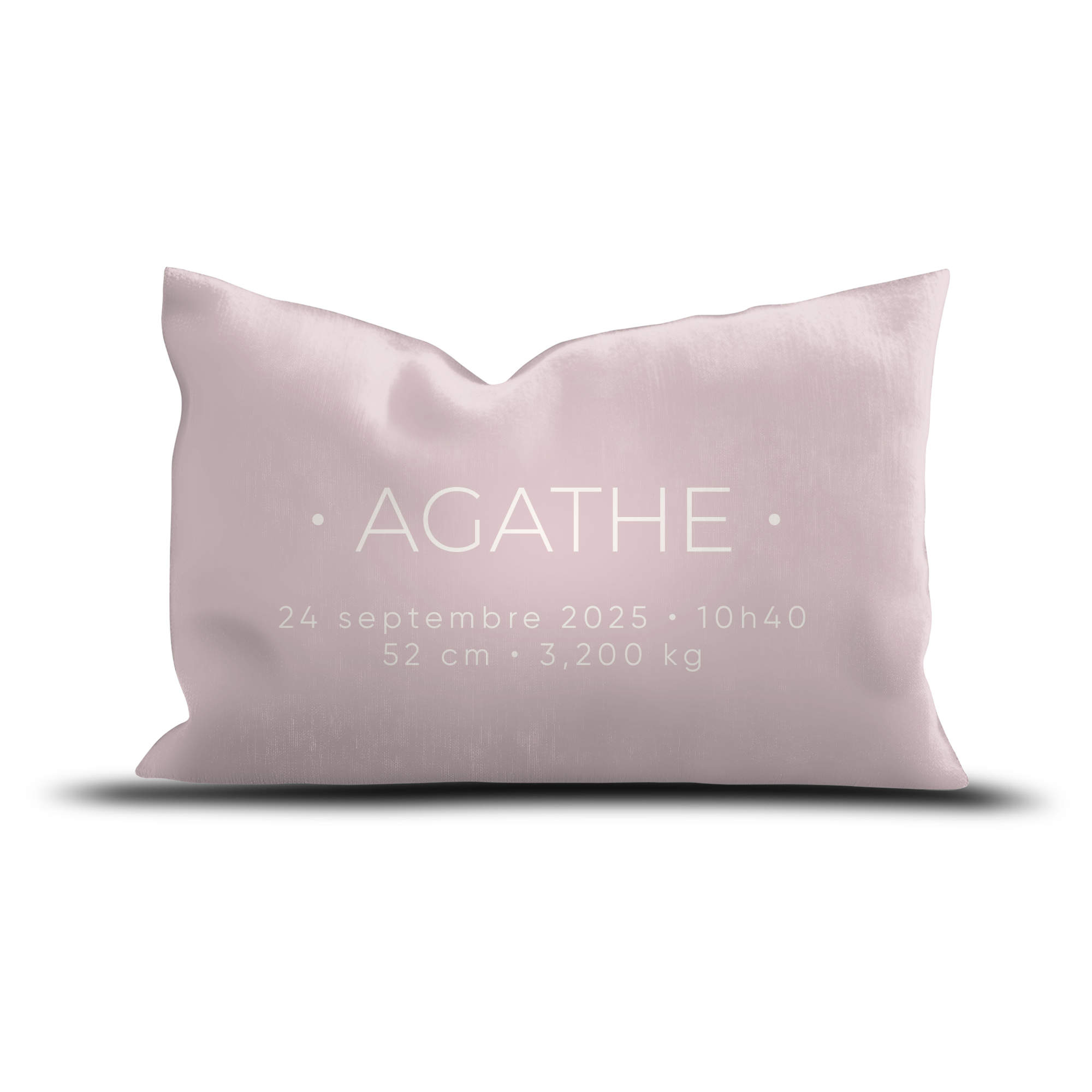 Coussin Velours Personnalisé Naissance Rose