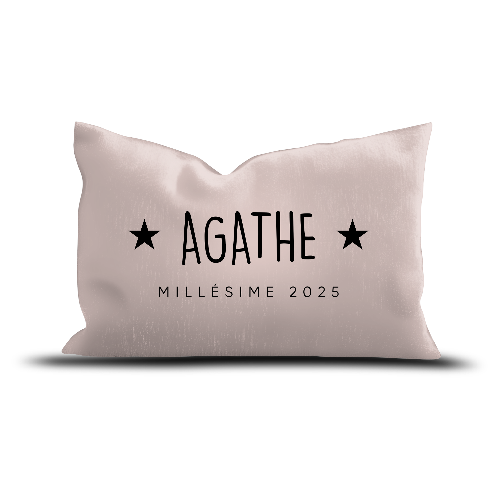 Coussin Velours Personnalisé Millésime Rose