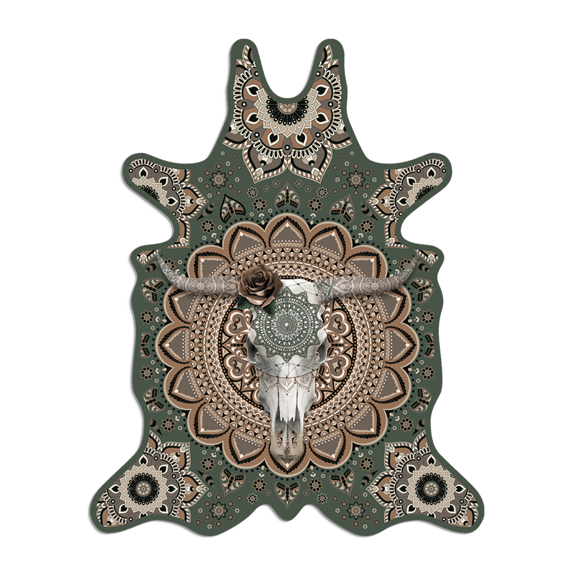 Tapis velours Bull Skull