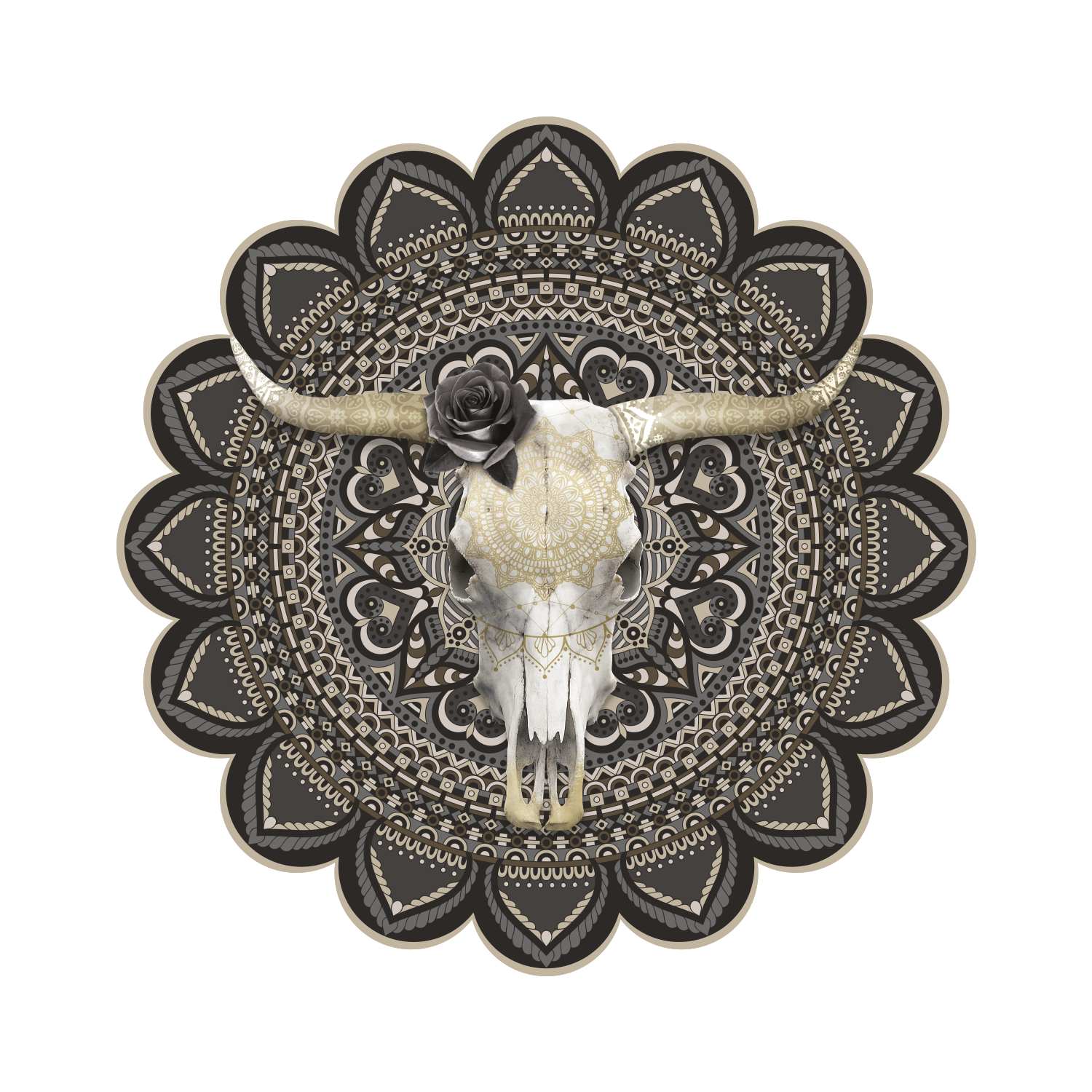 Set de table vinyle Bull Skull