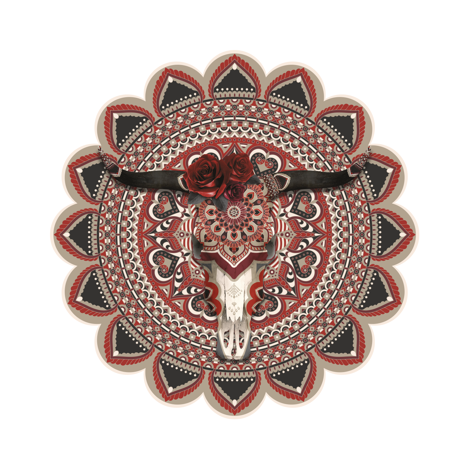 Set de table vinyle Bull Skull