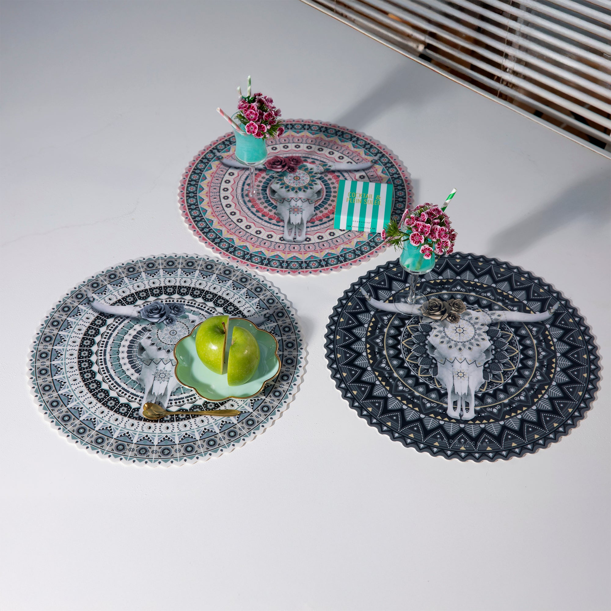 Set de table vinyle Bull Skull