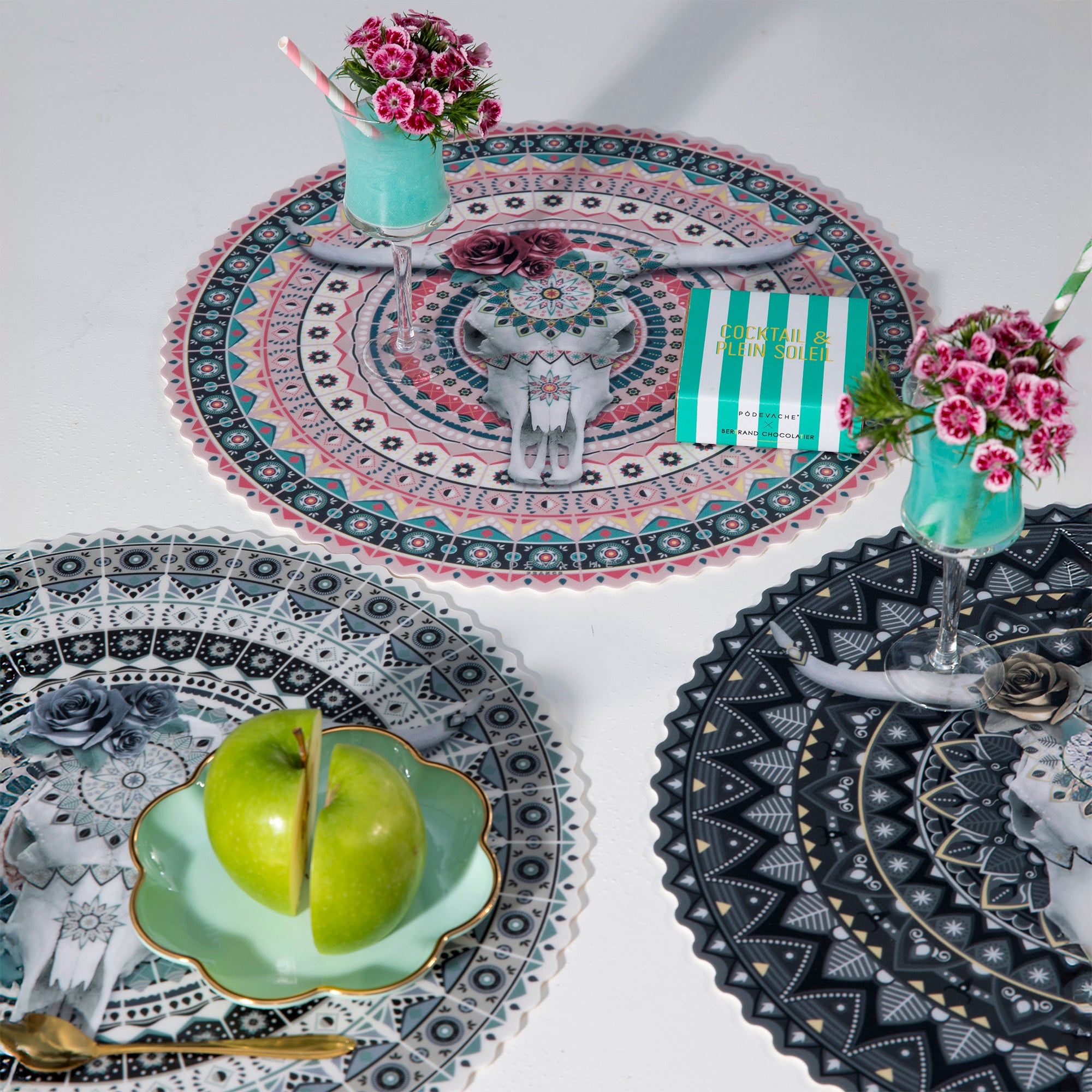 Set de table vinyle Bull Skull