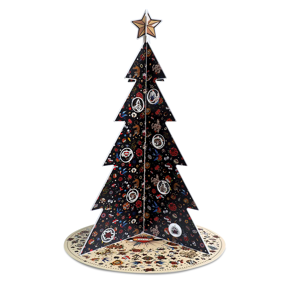 Sapin de Noël PVC Tattoo Noir XL