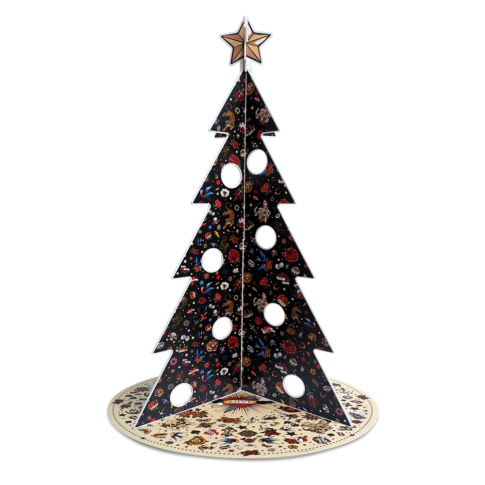 Sapin de Noël PVC Tattoo Noir XL