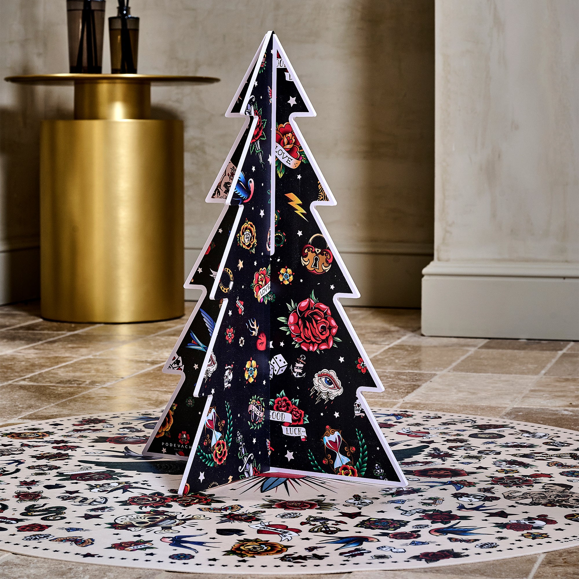 Sapin de Noël PVC Tattoo Noir S