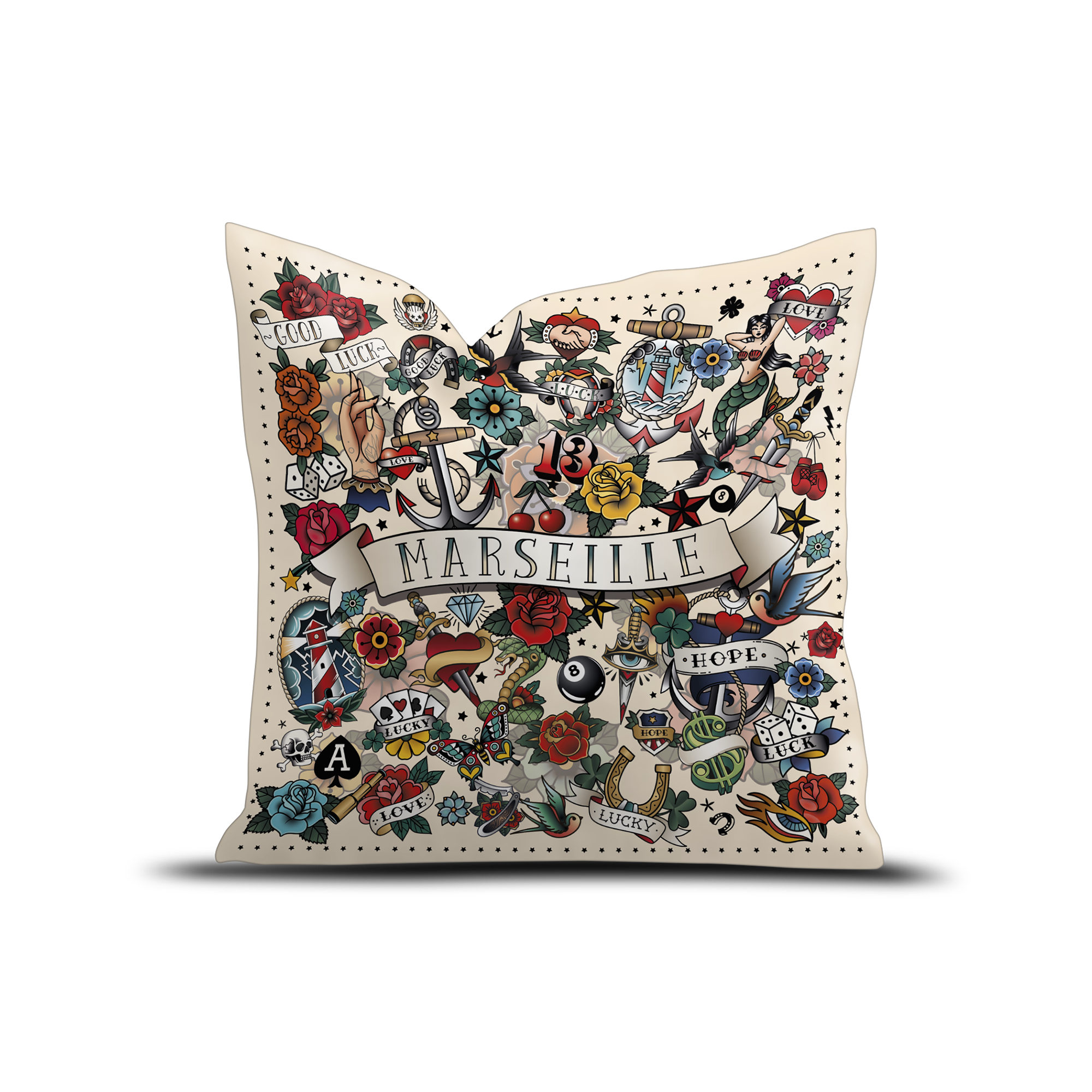 Coussin Velours Personnalisé Tattoo