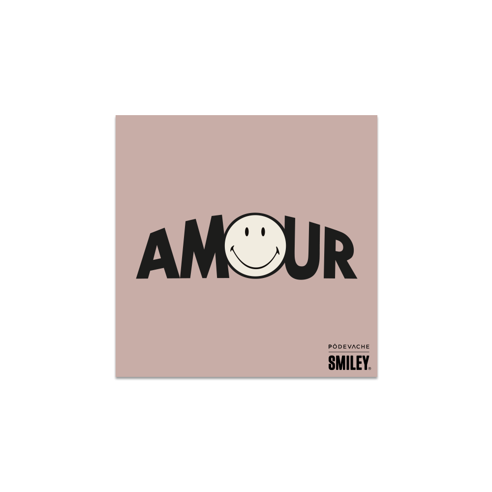 Lot de 6 dessous de verre vinyle Pôdevache x Smiley® Amour