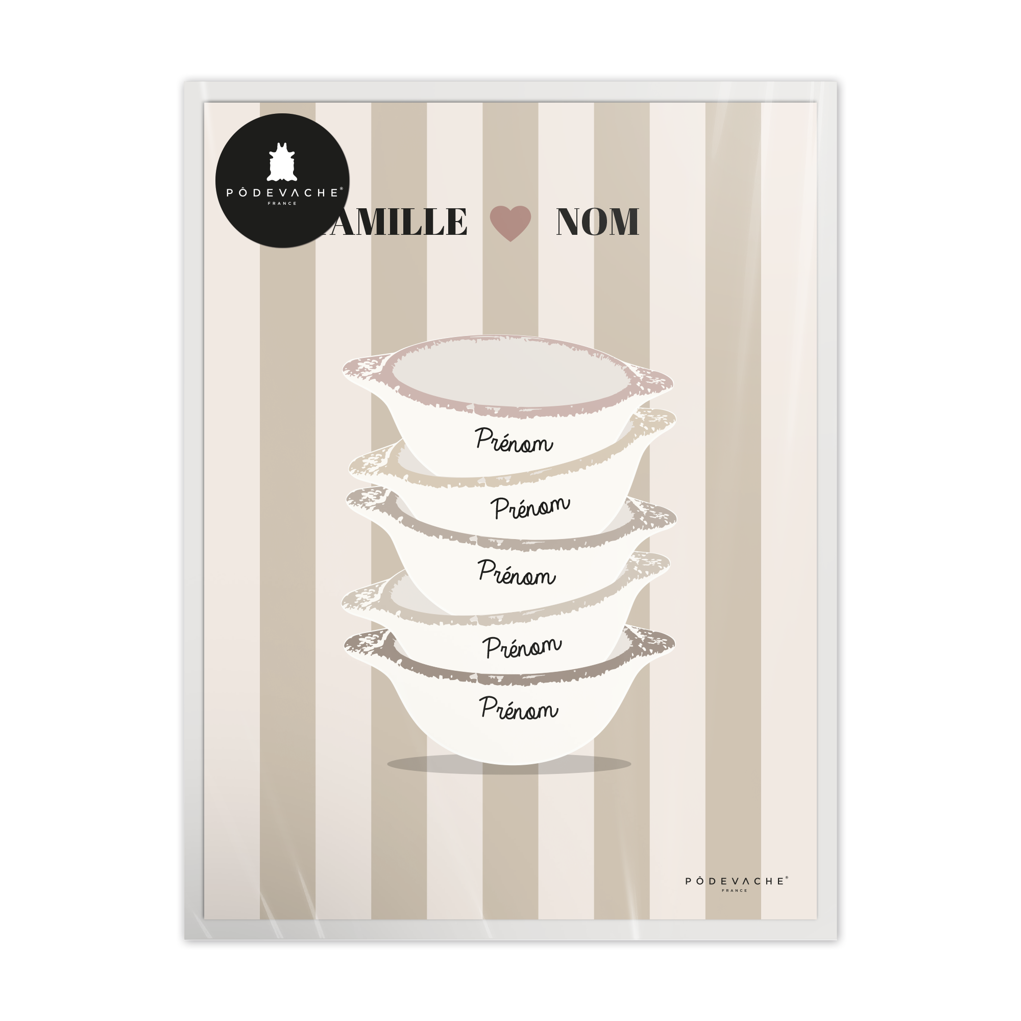 Affiche personnalisée Bols Famille