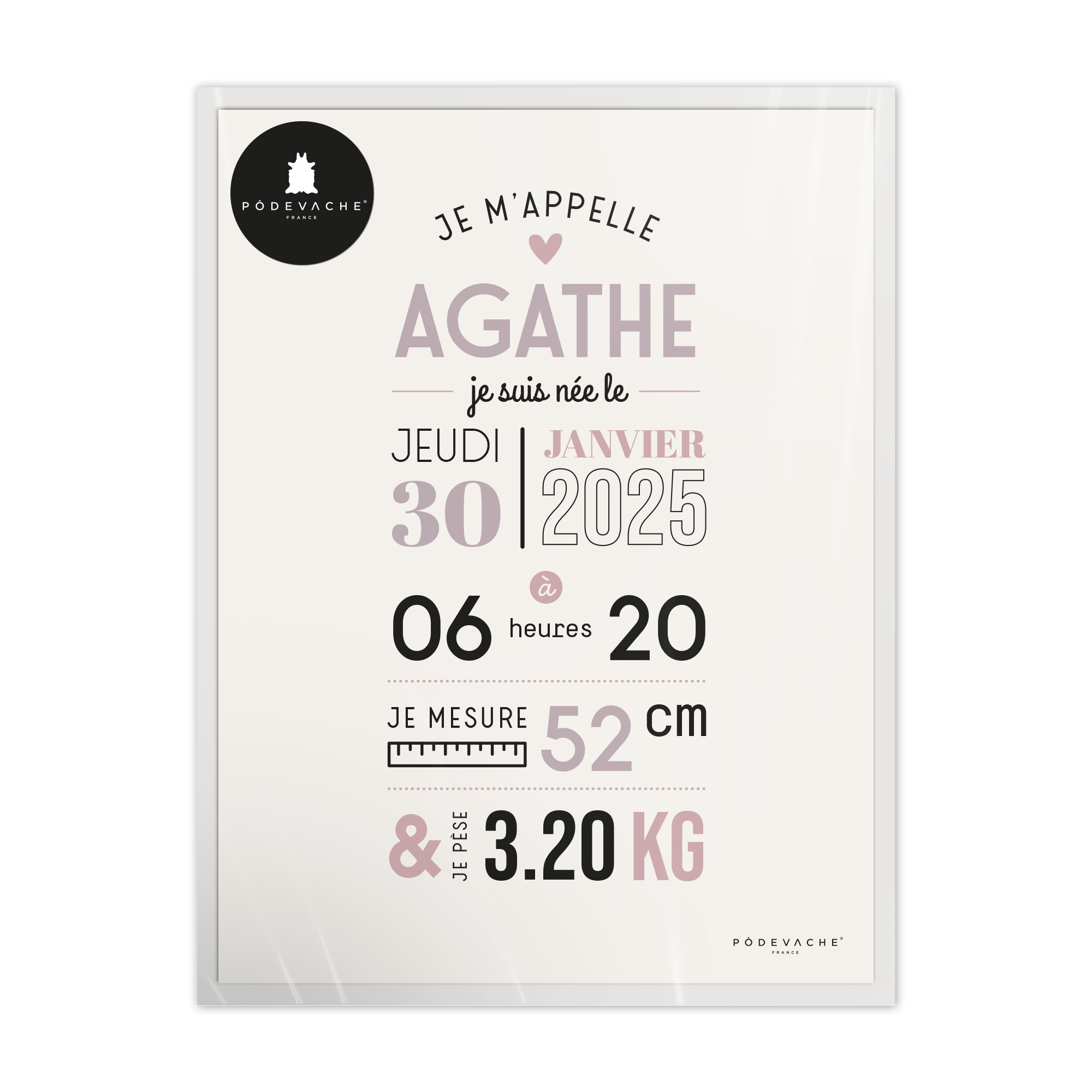Affiche personnalisée Je M'appelle Girl