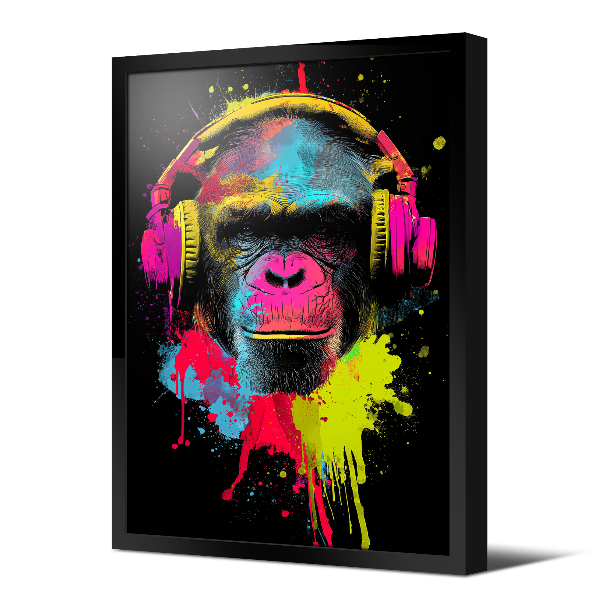Tableau Néon Singe Monkey Pink