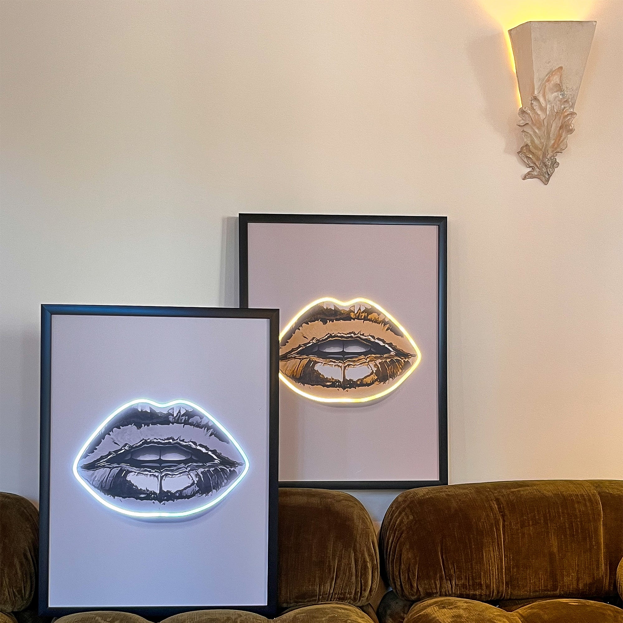 Tableau néon Yellow Lips