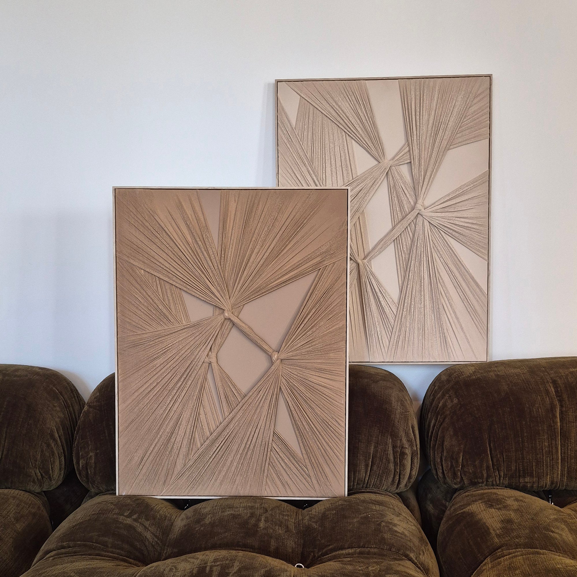 Tableau réhaussé Textile Brown