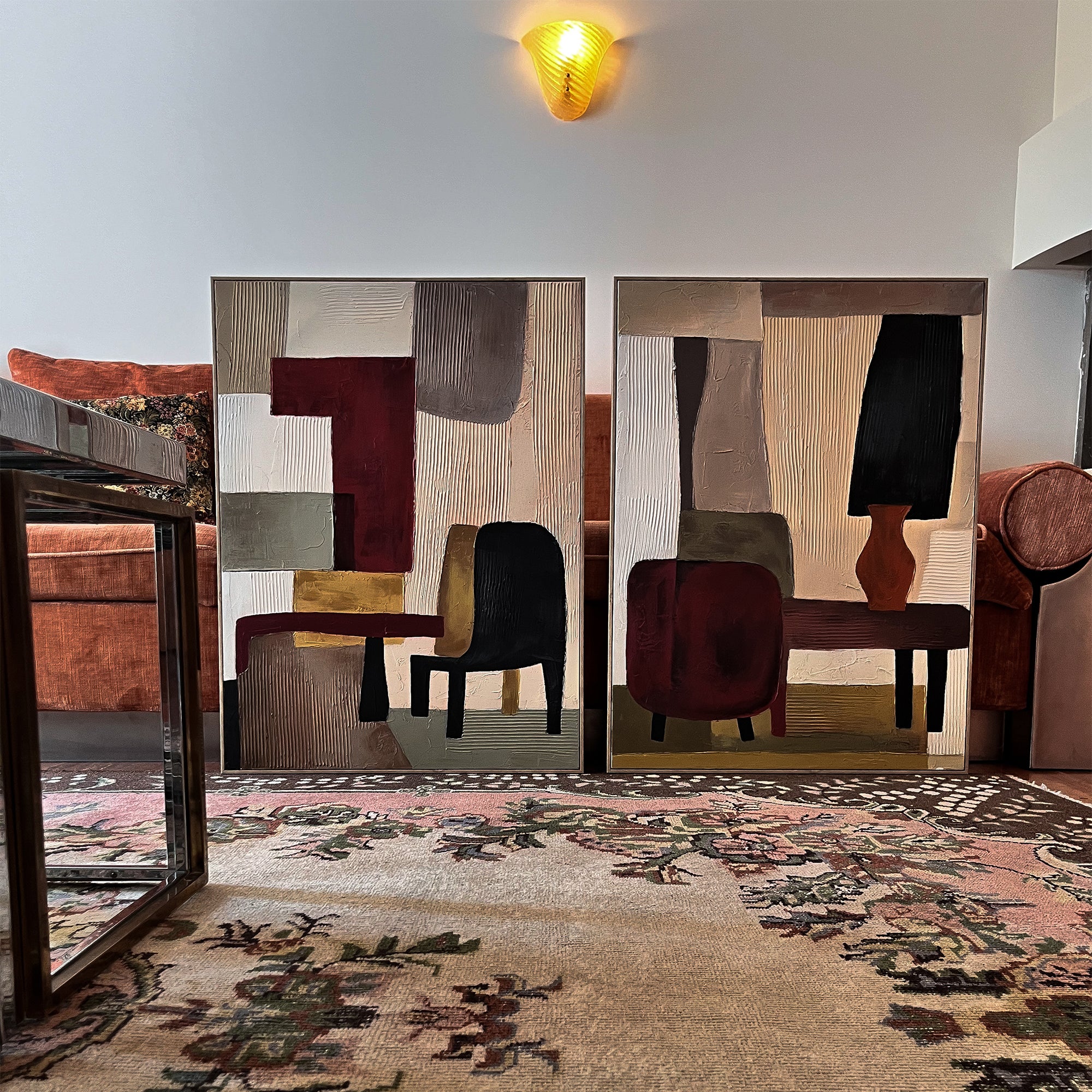 Tableau réhaussé Abstract Painting