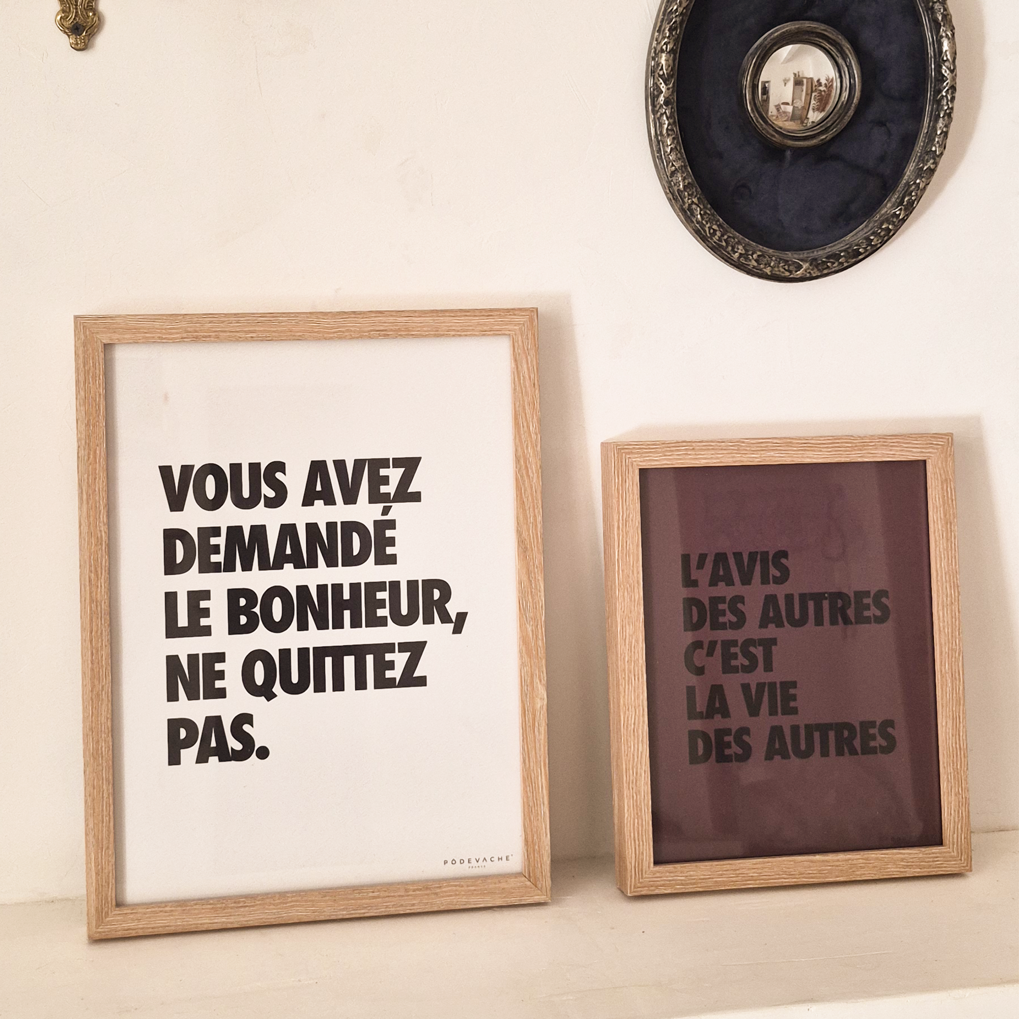 Affiche ou affiche encadrée Demande Bonheur