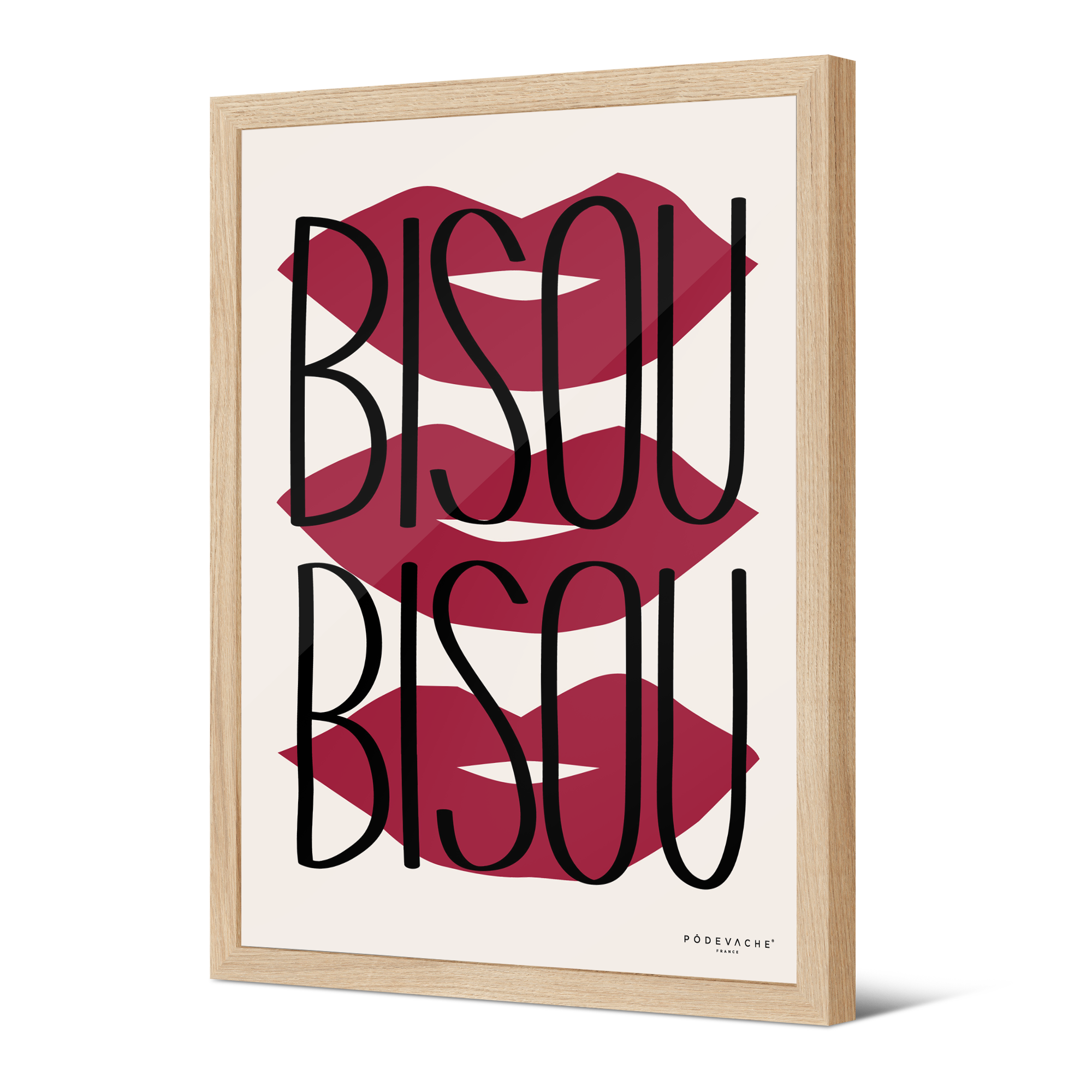 Affiche ou affiche encadrée Bisou Bisou