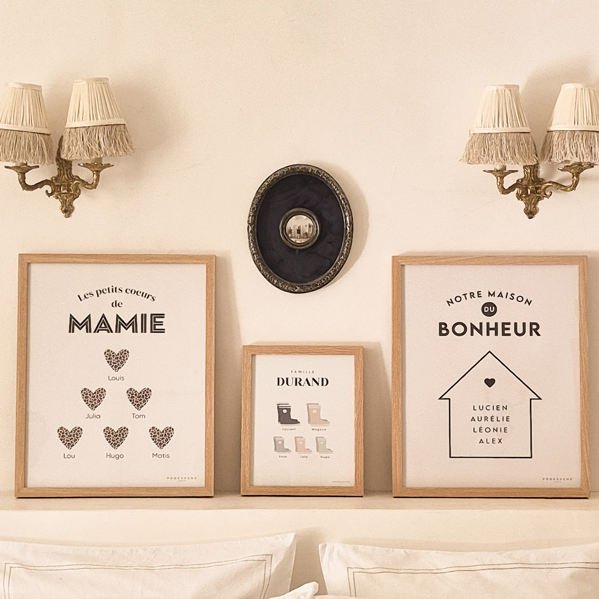 Affiche encadrée personnalisée Bottes Famille