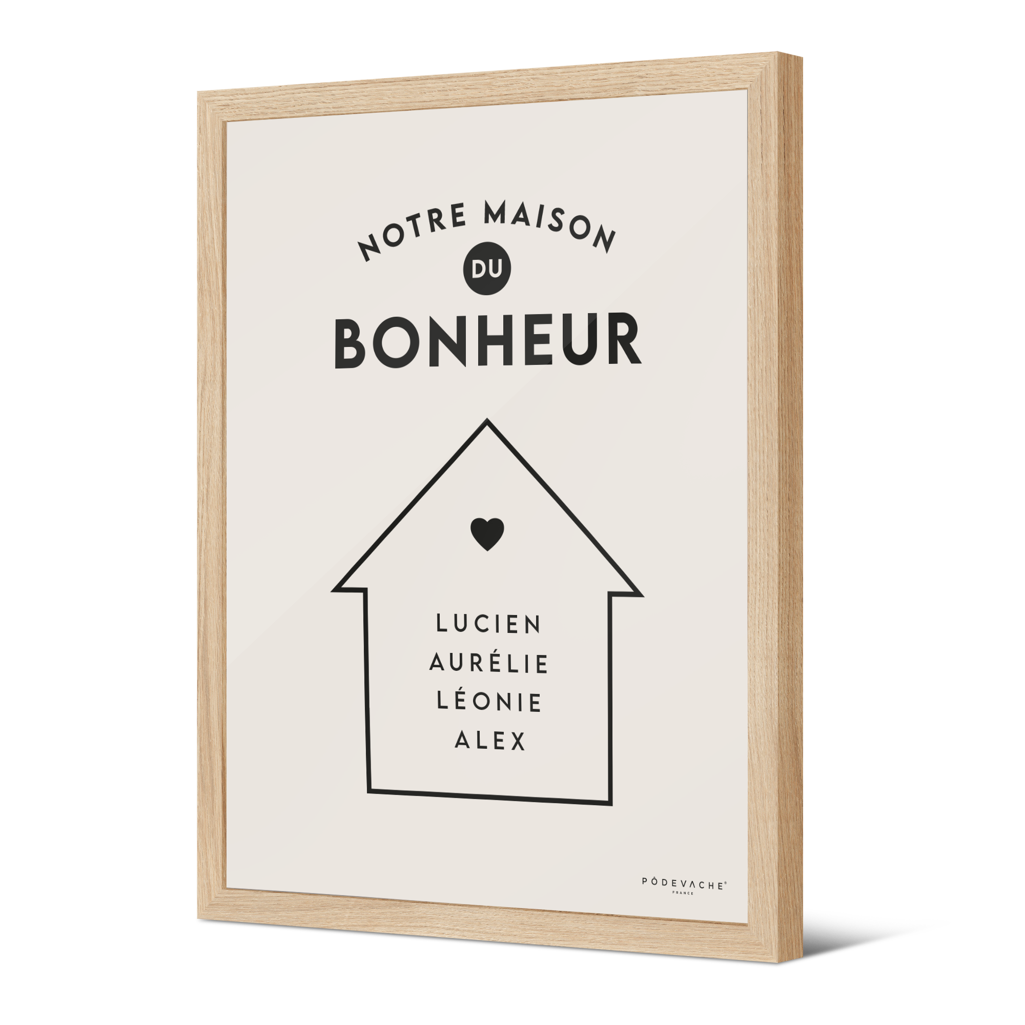 Affiche encadrée personnalisée Notre Maison du Bonheur