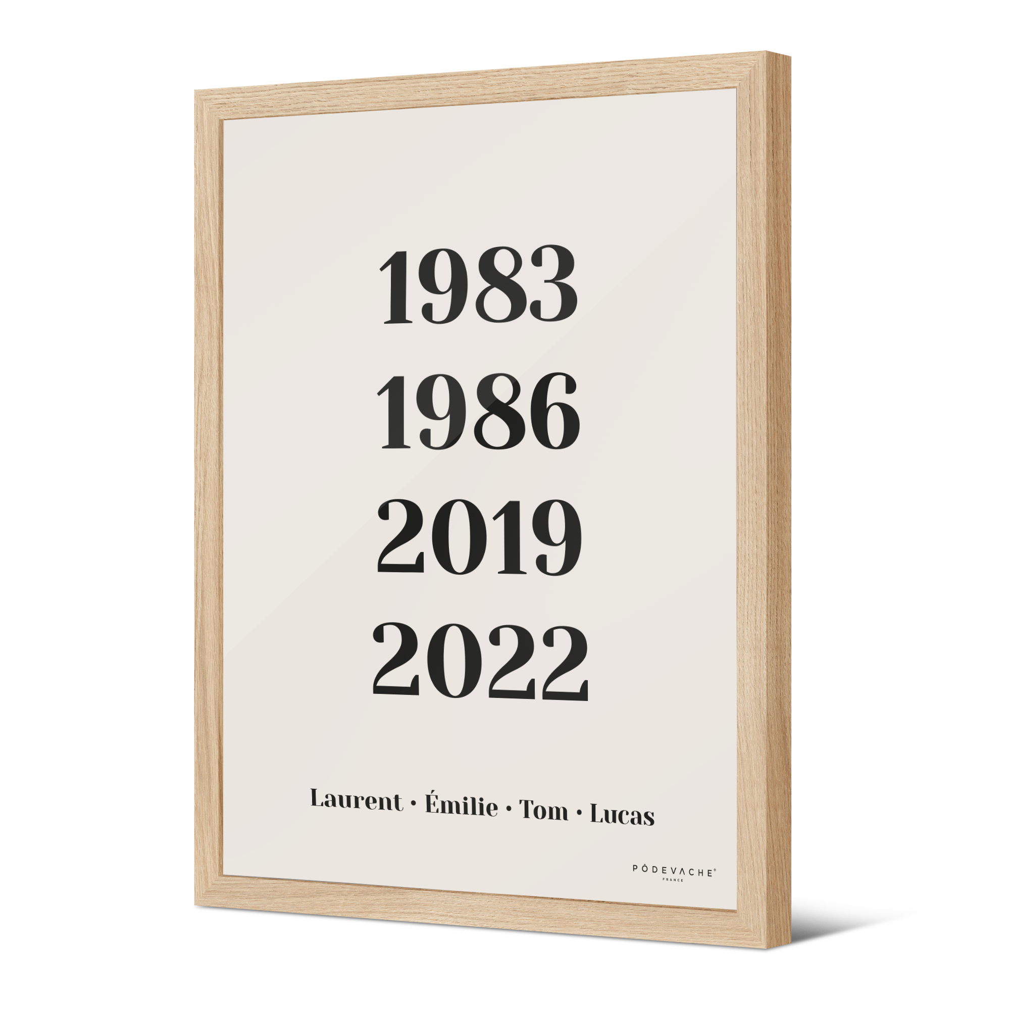 Affiche encadrée personnalisée Dates & Prénoms
