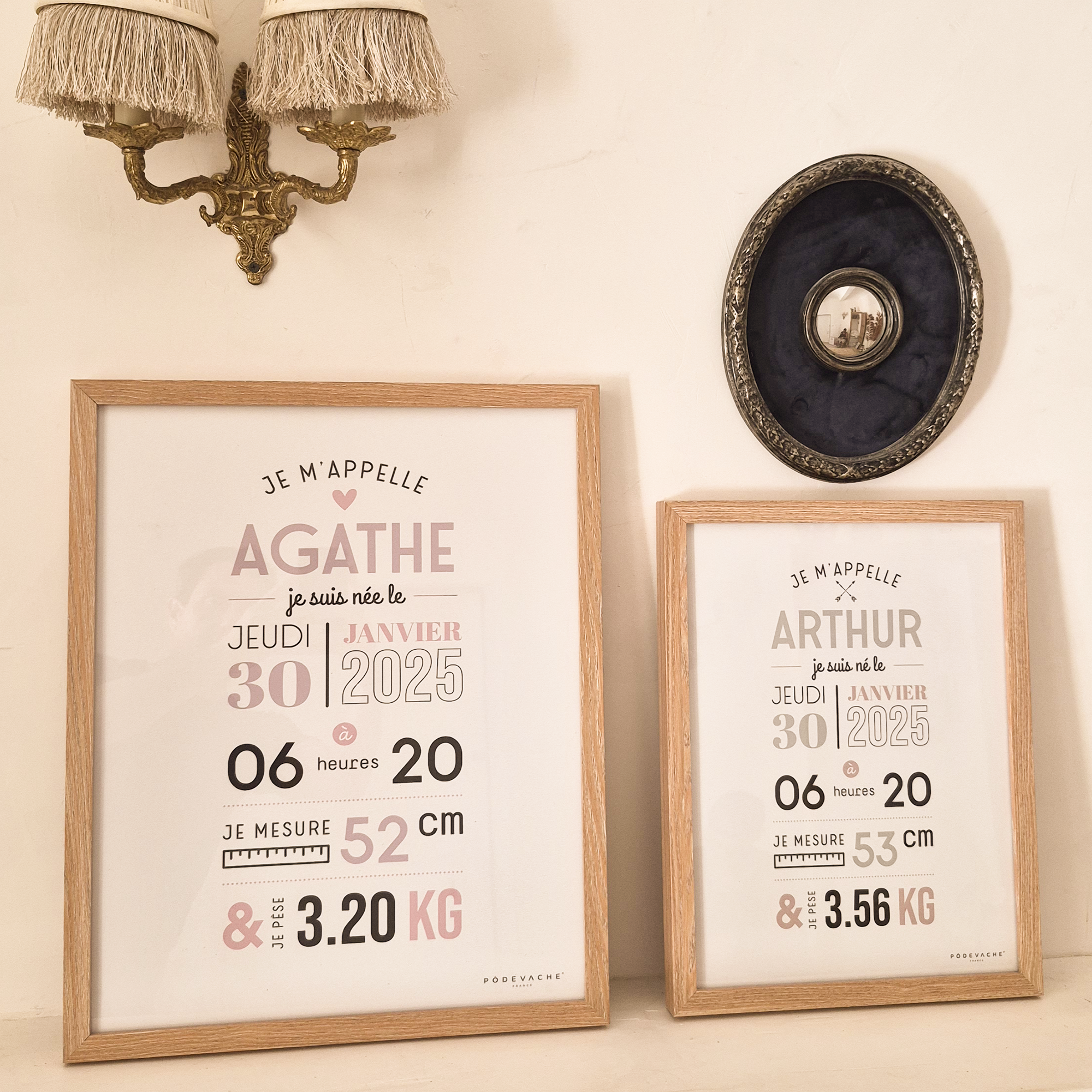Affiche encadrée personnalisée Je M'appelle Boy
